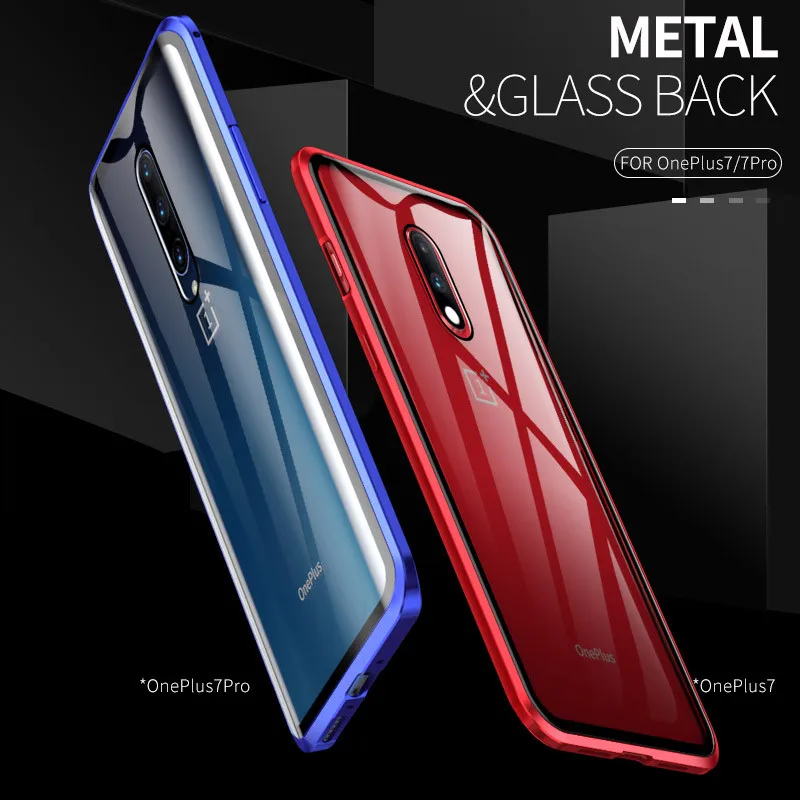 Для Oneplus 7T 1+ 7T Задняя панель+ передняя двойная сторона закаленное стекло Магнитный чехол для One Plus 7 7T 6 6T mlaren металлический бампер крышка