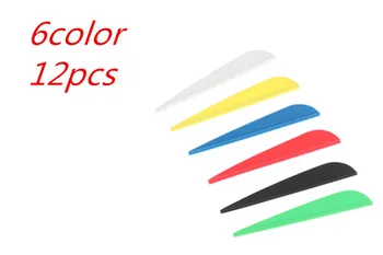 

6color Arrow Feather Rubber 3 Inch Feather DIY Arrow Vanes Archery Hunting Shooting Accessories 12pcs