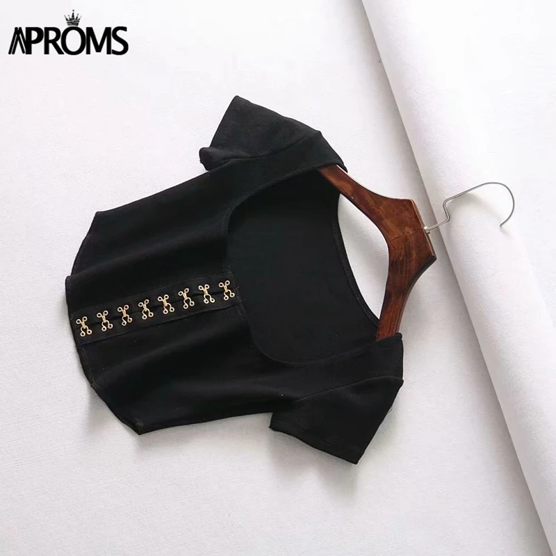 Aproms VintageSquare шеи безрукавки для женщин; туфли с зауженным носком; женские туфли пикантные туфли белого и черного цвета с открытой спиной эластичные брюки на пуговицах Cami 90s Прохладный Девушки Streetwear Tees, платье на бретелях