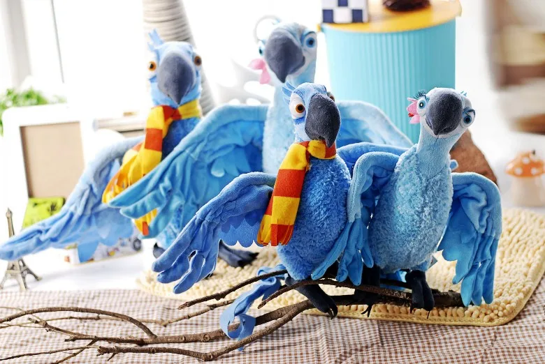 Rio 28 см плюшевая игрушка синий и драгоценный камень попугай птица | Мягкие игрушки животные -4000436514395