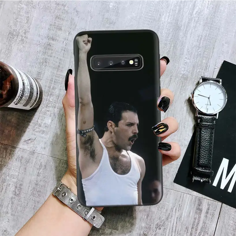 Queen Фредди Меркьюри черный чехол для телефона samsung Galaxy S10+ Plus Lite Note 10 9 8 S9 S8 J4 J6+ Plus S7 S6 Edge Capa - Цвет: BA089-7