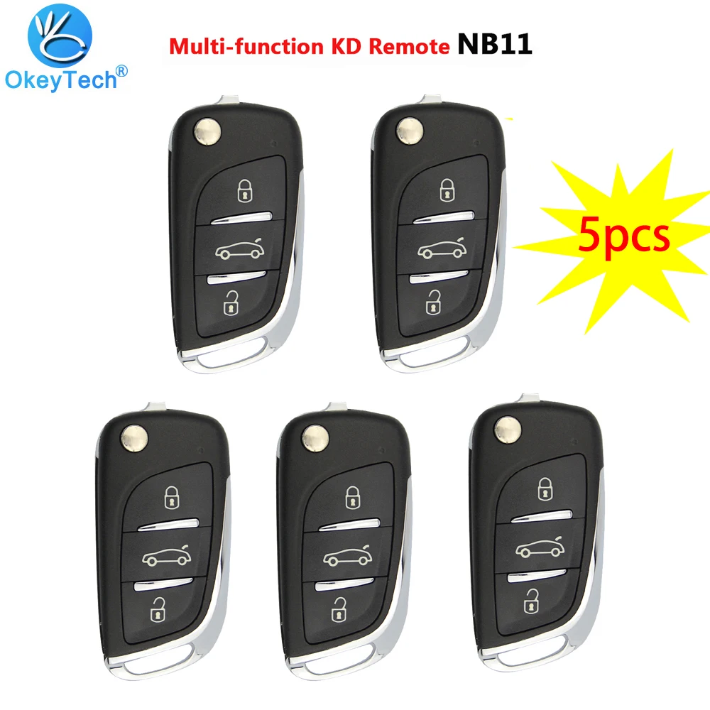 OkeyTech 5Pcs for KD900 KD900+ URG200 NB11/NB11-2 KeyDIY Universal Multi-functional KD-X2 Remote Master Key 3 Button NB-Series