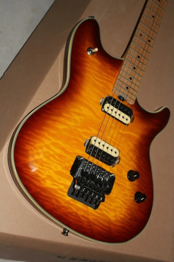 Новая+ завод+ EVH вольфган VS электрогитара Эдди Van Halen Sunburst гитара Wolfgang Зебра пикап& Флойд