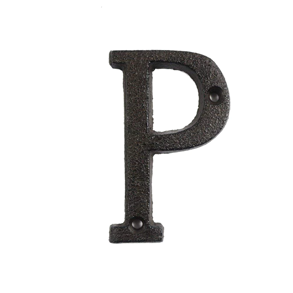 P Metal Letters Numbers Cast Iron Decoration House Sign Doorplate DIY Cafe Wall DIN889 - Цвет: P
