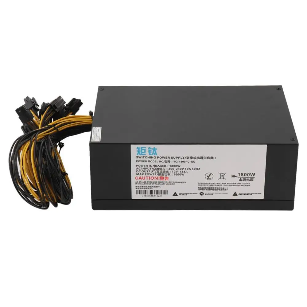 

High Efficiency 1800W Server PSU Power Supply 6PIN Mining Machine Power Supply For Antminer S7 S9 A6 A7 L3 R4