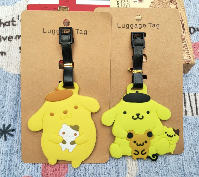 1 шт. помпон Purin аниме туристический бренд багажная бирка на чемодан ID адрес портативный держатель тегов багажные ярлыки Новинка
