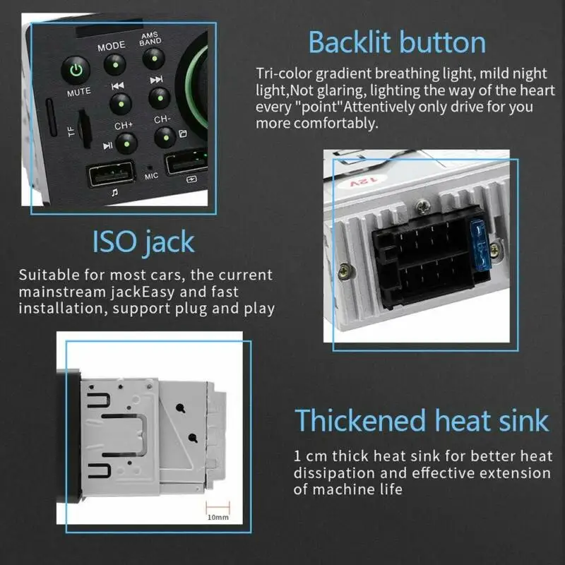 4 Универсальный автомобильный стерео Bluetooth радио MP5 плеер сенсорный экран+ пульт дистанционного управления