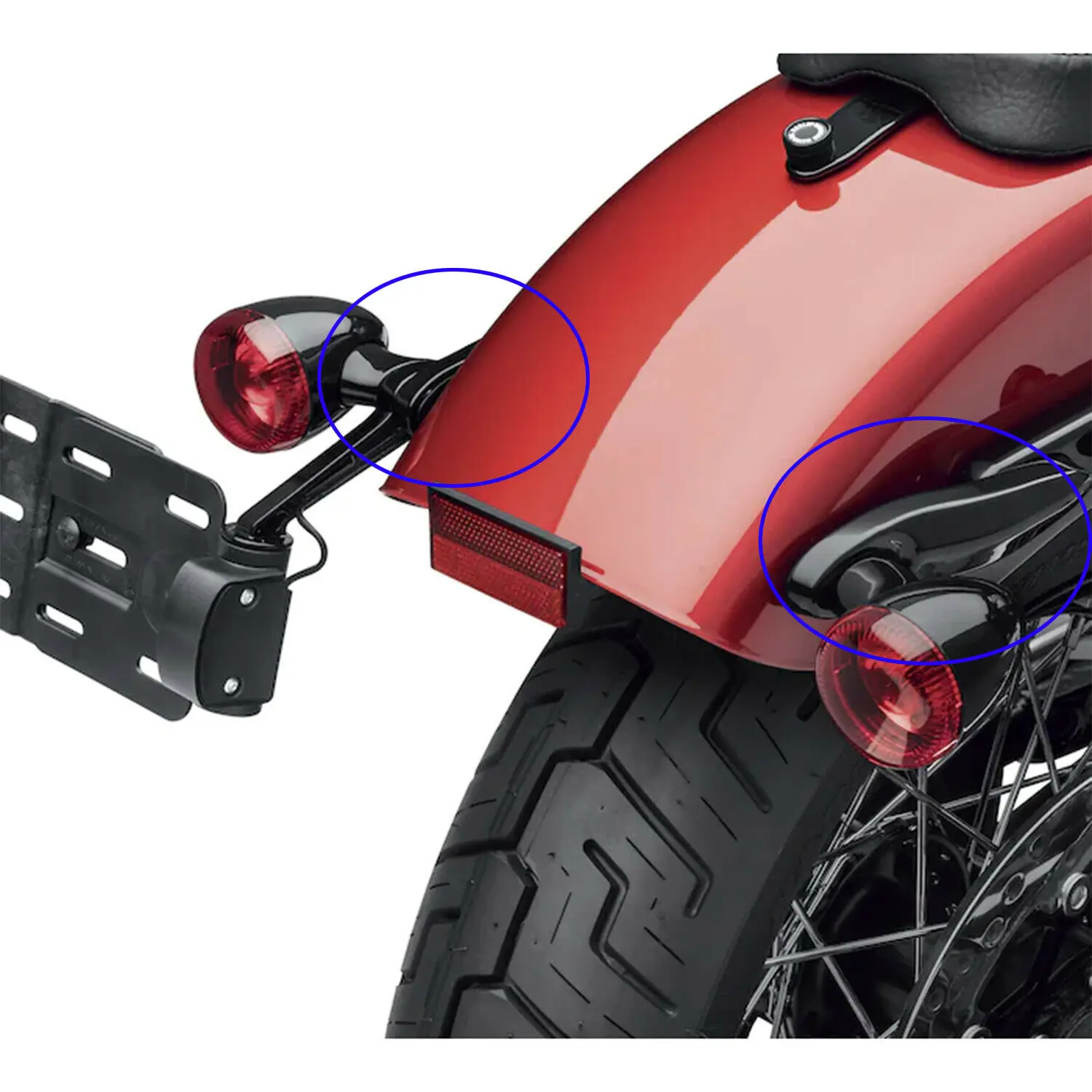 Soporte Enrollado Vertical Para Matrícula Trasera De Harley-Davidson Breakout (todos Los Años) - Aluminio Plateado