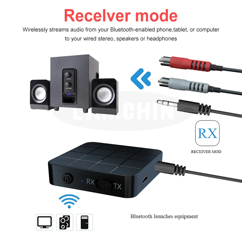 2в1 беспроводной Bluetooth адаптер аудио приемник передатчик RCA 3,5 мм 3,5 AUX разъем стерео Bluetooth 5,0 адаптер для автомобиля ТВ MP3 ПК