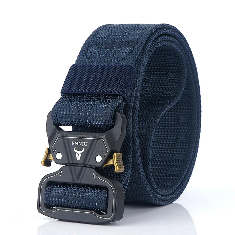 blue HSSEE bump texture тактический ремень качественный нейлоновый однотонный металлический быстроразъемный ремень унисекс спортивный ремень рыболовный ремень спортивные аксессуары - Цвет: blue