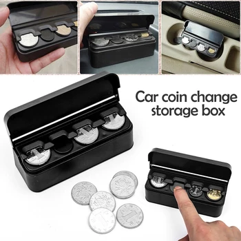 

Black Plastic Car Orginazer Universal Coin Case Storage Box Holder Container Car Styling Car Coin Holder