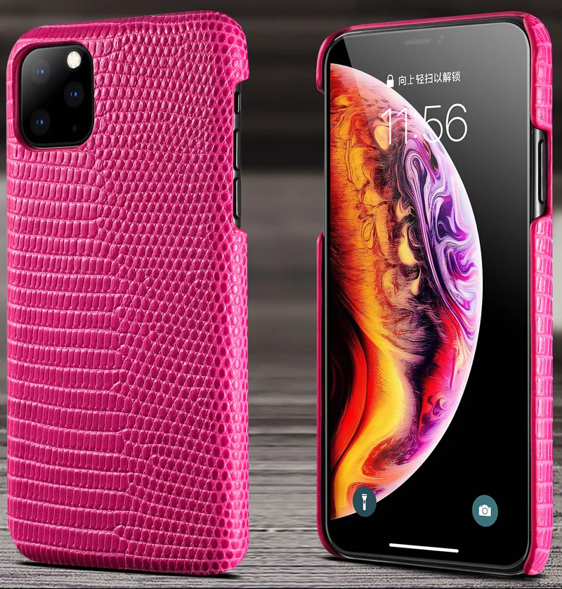 Ящерица, Змея шаблон кожаный чехол для iPhone 11 Pro Max Черная защитная крышка оболочки