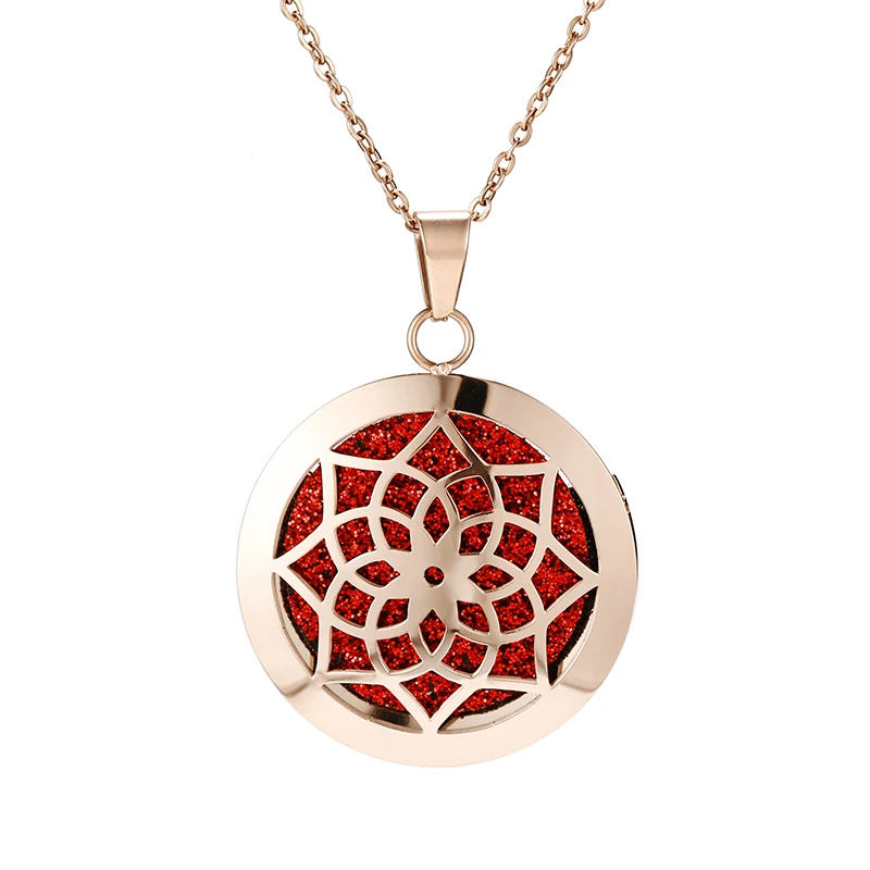 Rose gold-4 Ом, йога ароматерапия диффузор Neckalce эссенция масло медальон со светорассеивателем кулон Аромат из нержавеющей стали розовое Золотое ювелирное ожерелье - Окраска металла: Rose gold-4