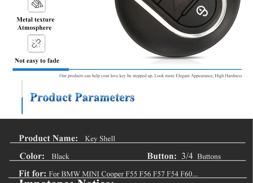 Keyforkess 10pcs custodia a conchiglia portachiavi intelligente a distanza per BMW MINI Cooper serie F F55 F56 F57 F54 F60 copertura senza chiave automatica 9 Keyforkess 10pcs custodia a conchiglia portachiavi intelligente a distanza per BMW MINI Cooper serie F F55 F56 F57 F54 F60 copertura senza chiave automatica - Hcccf5fe2eabe4eb08eef221c55fc826fq