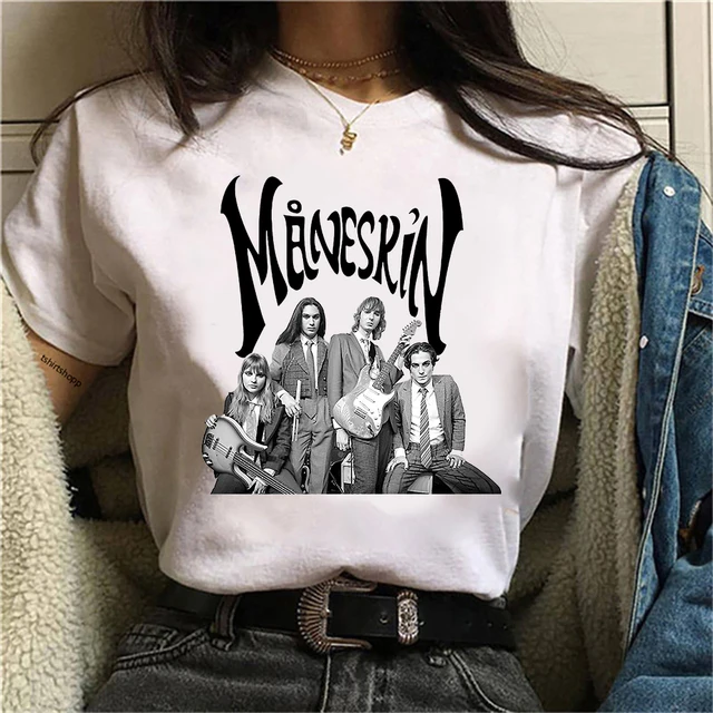 New Italian Hip Hop Maneskin T Shirt Kawaii Rapper Graphic Tees