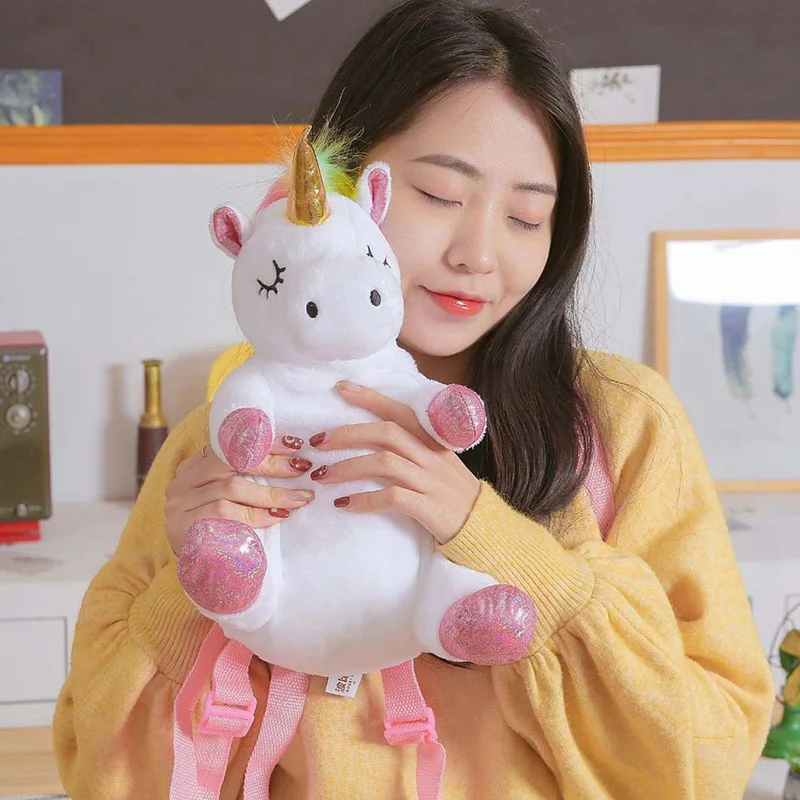 Модные милые Единорог рюкзаки с рисунком лошади плюшевые игрушки Kawaii мягкие куклы дети девочки школьные сумки для туризма День рождения Рождественский подарок