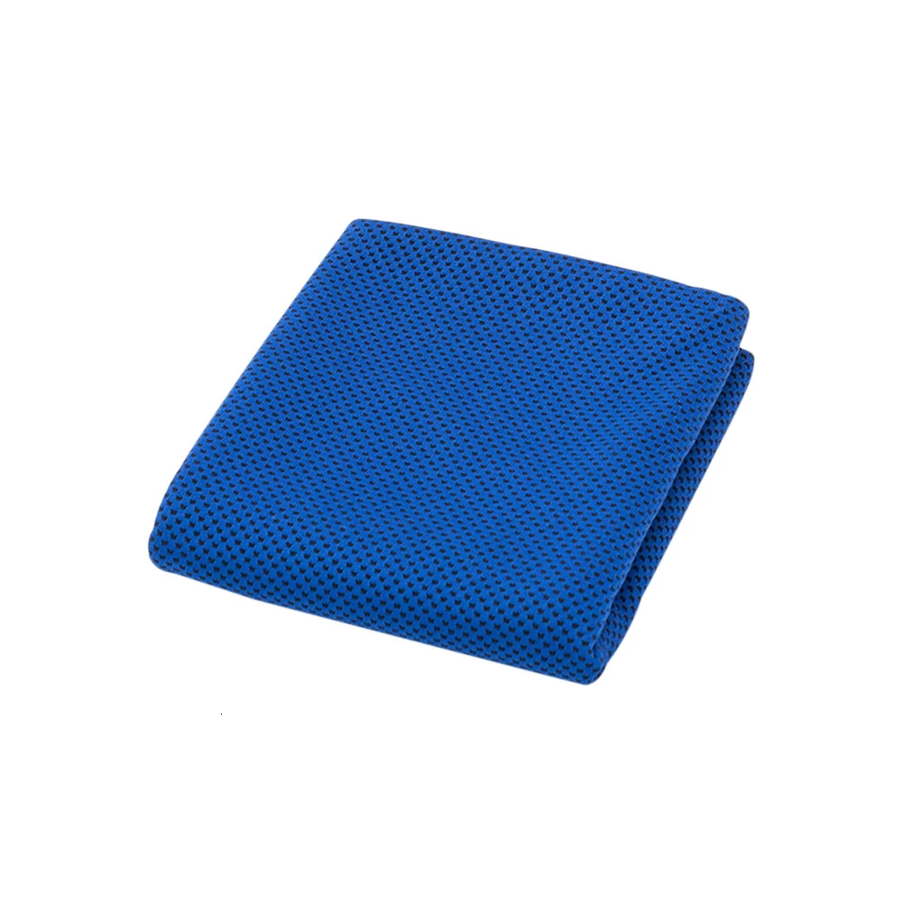 Полотенце холодное Спортивное тренировочное полотенце чувствительное микрофибра Фитнес упражнения охлаждает быстро 30*100 - Цвет: Синий