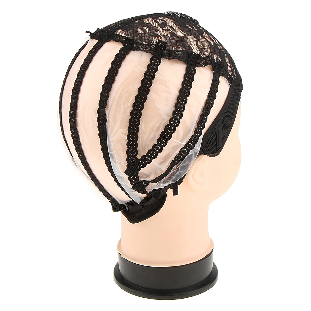 Black Lace Front Caps For Making Wigs Adjustable Straps Weaving Hair Net Black Lace Front Caps For Making Wigs Adjustable Straps Weaving Hair Net