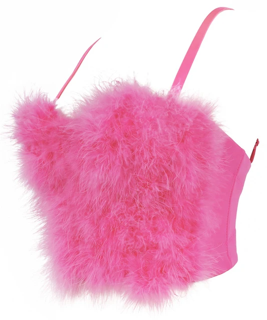 pink fur bralette