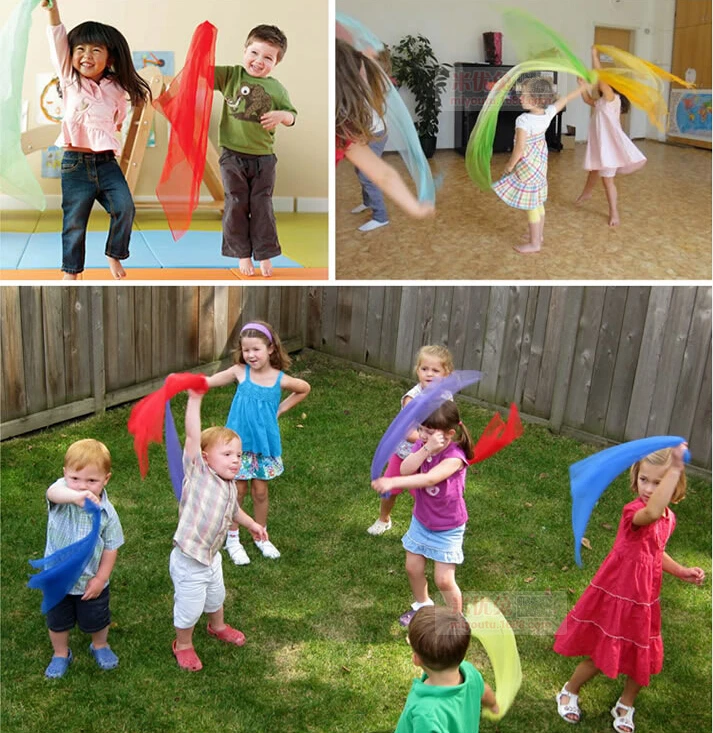 Практичные 6 цветов шарфы для гимнастики для игр на открытом воздухе игрушки для танцев и жонглирования полотенца конфетных цветов полотенце для спортзала танцевальная Марля ZXH