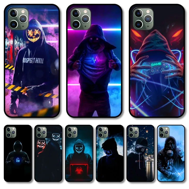 Neon Guy cool man Phone Case cover For iphone 12 pro max 11 8 7 6 s XR PLUS X XS SE 2020 mini black cell shell | Мобильные телефоны