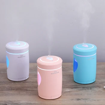 

USB Night Light With Mist Humidifier Bottle Caps Shape Rechargeable 7 Colors Night Light for Office Car Home Decoration