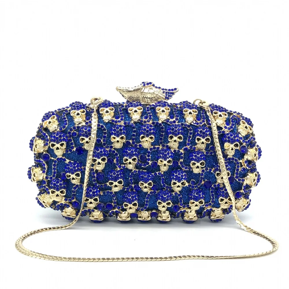 Bolso de mano cristal azul mujer, cartera de mano para boda, fiesta, cena, diamante, monedero AliExpress