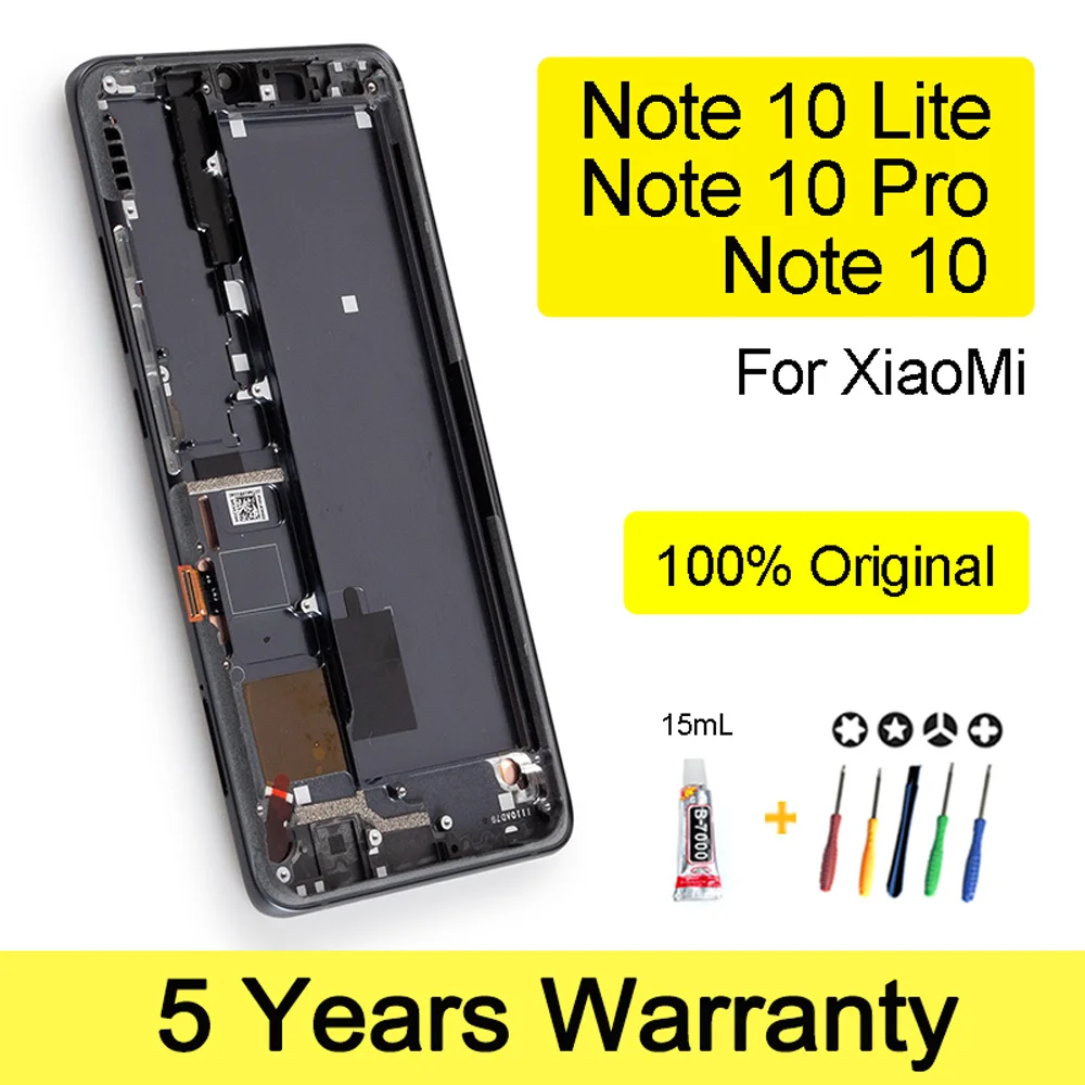 37995 - ECRAN LCD POUR XIAOMI MI NOTE 10 / LITE / PRO NOIR  AMOLED Oem Service Pa.3.39.277.gp.37991
