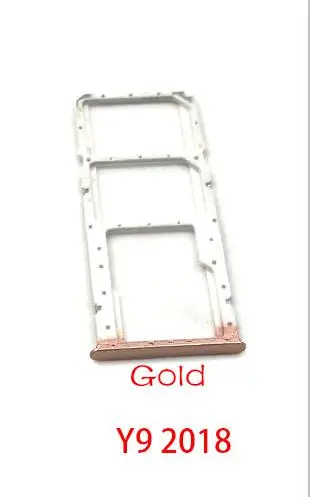 Y9 2018 Gold Micro Nano SIM держатель для карт лоток адаптер держателя слота разъем для huawei Y6 Y7 Prime Y9 - Цвет: Y9 2018 Gold