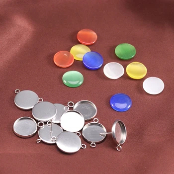 

SAUVOO Long Earrings Drop Necklace DIY Making Jewelry Kits Rainbow Pendant Tray Cabochons Easily Do It Yourself Accessories Sets