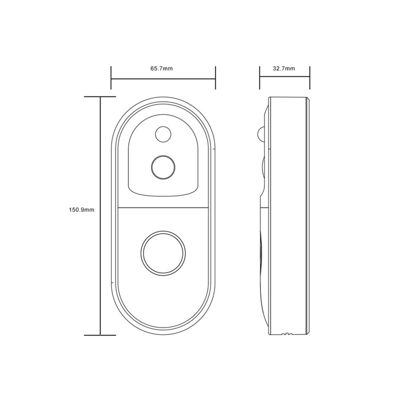 Wireless Wifi Intercom Video Doorbell Camera Set Door Bell Camera Wifi Video Night-Vision Infrared Detection(Eu Plug