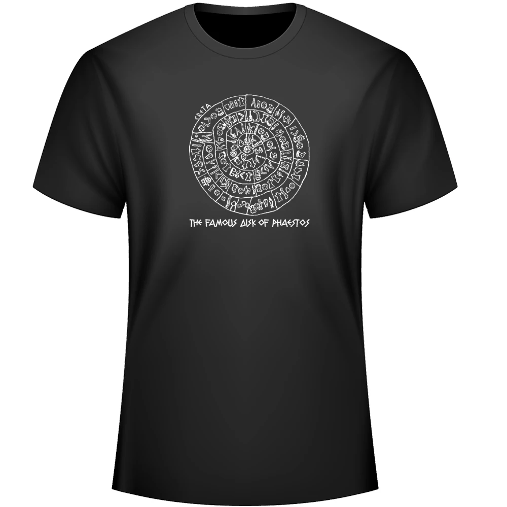 

The Famous Disk of Phaestos T-Shirt. Summer Cotton Short Sleeve O-Neck Men's T Shirt New S-3XL
