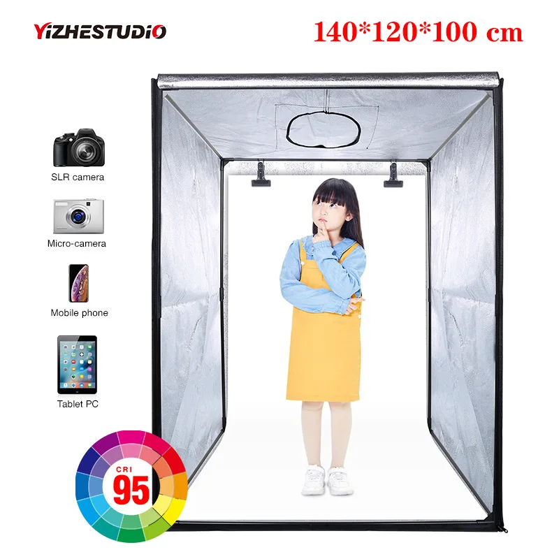 140*120*100cm Professional Photo Studio Soft Light Box LED Video Lighting Tent for Clothes Trolley case children's Photography