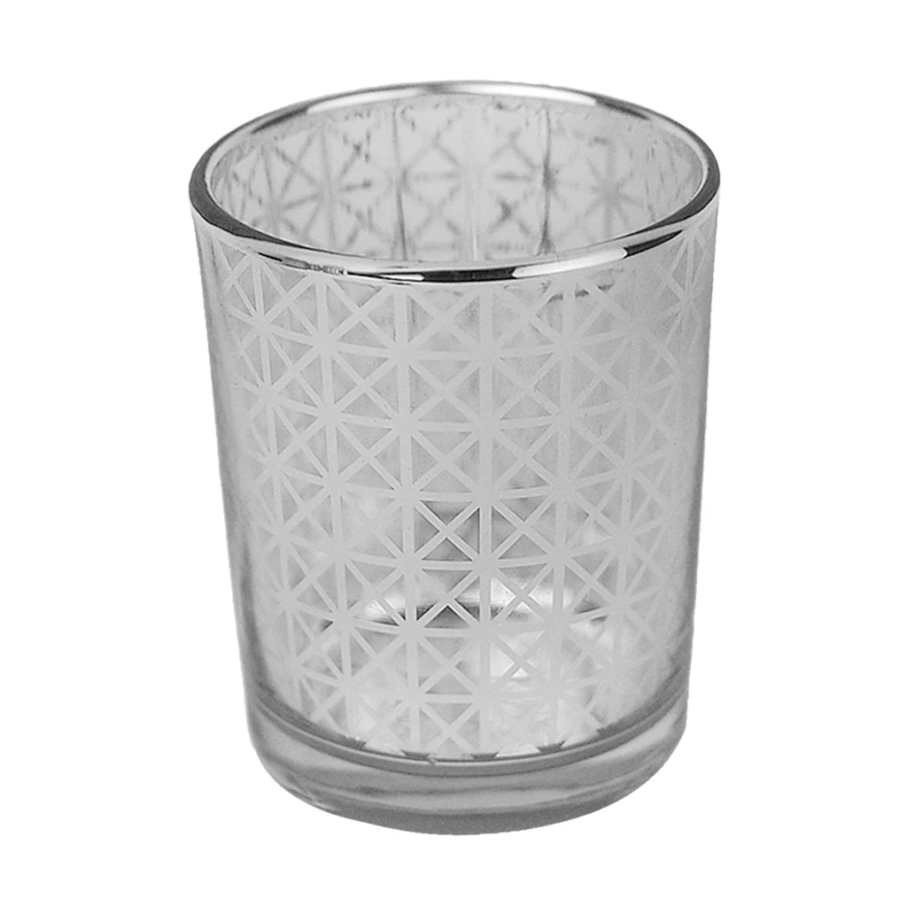 Lattice Silver Speckled стеклянное изделие для церемоний подсвечник подставка для чайной свечи для Свадебные вечеринки домашний декор Офис Бар Кафе орнамент - Цвет: Lattice Silver