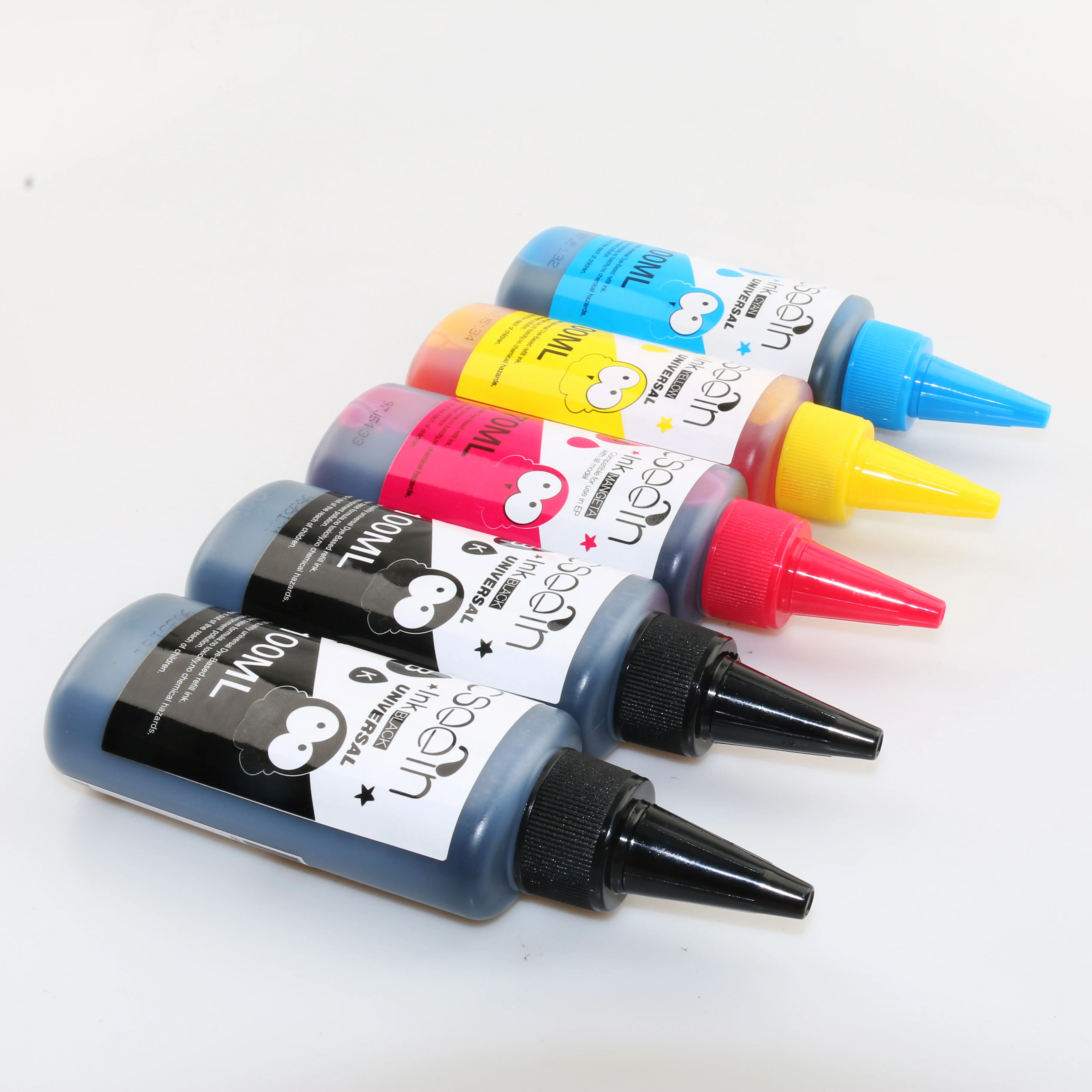5 PK Color Dye Refill Ink Replacement For HP Kit 100ML Bottle ink for Epson Premium for Canon Inkjet Printer For Brother
