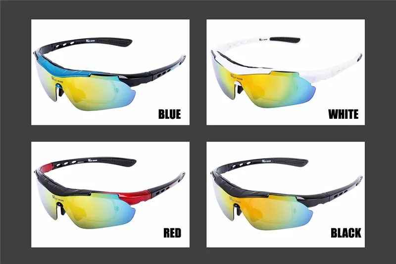 WEST BIKING Cycling Glasses Polarized Bike Bicycle Sunglasses 5 Lens Windproof Anti-fog With Mypia Frame Sport MTB Bike Glasses