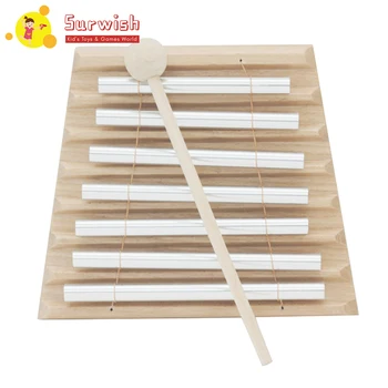 

7-Tone Tabletop Chime Musical Percussion Instrument With Mallet - Burlywood