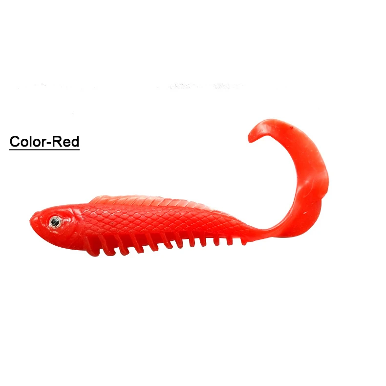 Red Палисандр, 5 шт./партия, мягкие рыболовные приманки, 10 см/6 г, мягкие приманки, силиконовая плавающая приманка, один хвост, искусственная приманка, 4 цвета - Цвет: Red