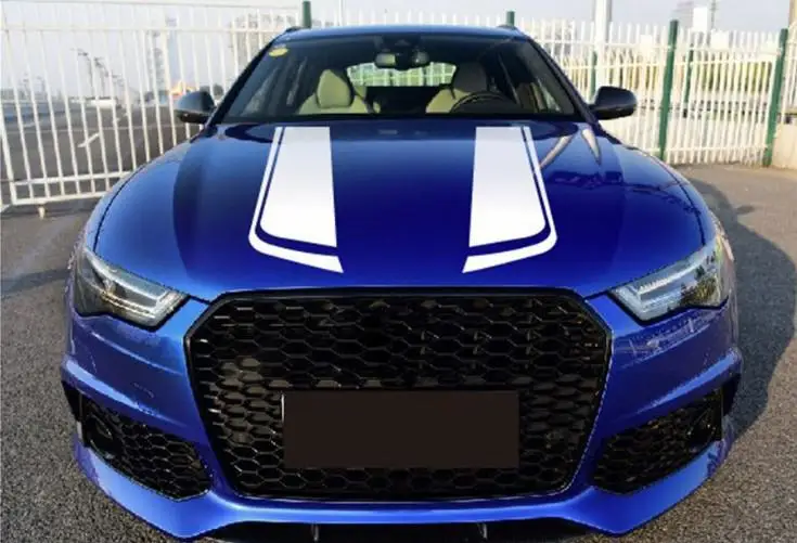 

2PCS 85cm Black White Color Racing Sports Stripe Sticker Universal Car Hood Vinyl Decals Car-Styling Stickers