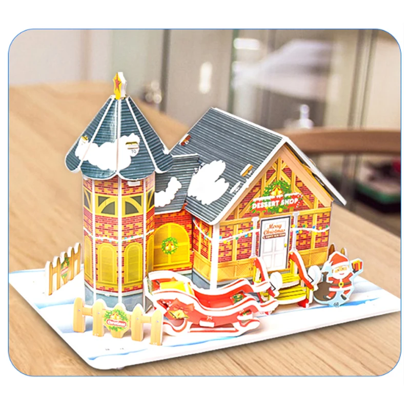 3-D детские игрушки-головоломки для мальчиков и девочек 3-4-6-8 лет DIY Дом ручной работы модель сборки
