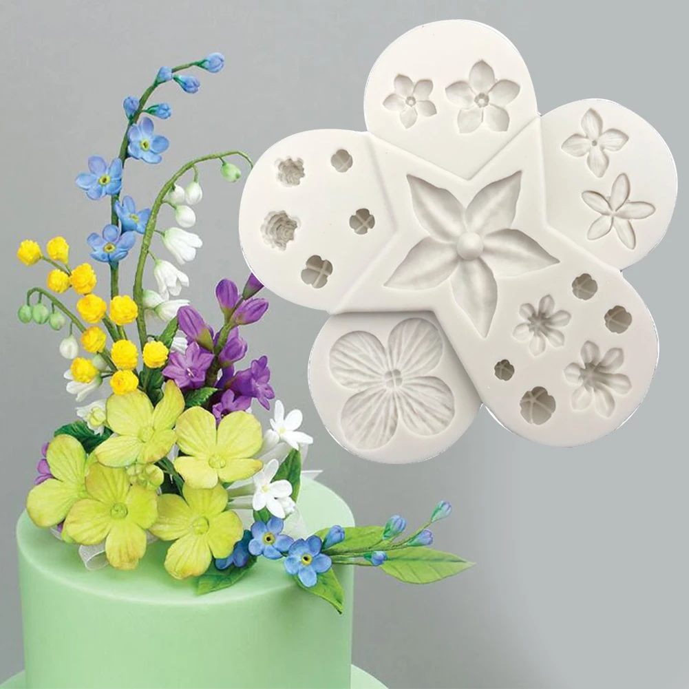 Fondant Cake Mold Safe DIY Kitchen Candy Easy Clean Decorating Tool Baking Reusable Silicone Clay Practical Chocolate Flower