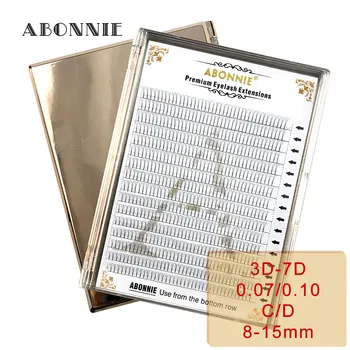 

Abonnie 16rows Premade Wide fans 3d/4d/5d/6d Lashes long stem premade fan Russian Volume Eyelash Extensions natural eyelashes