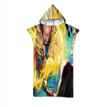

100% Microfiber Anime Naturo Hooded Towels Cloak Absorbent Bathrobe Teens Boys Girls Bath Towel Super Saiyan Beach Towel