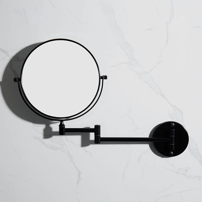 Черное зеркало для ванной, настенное косметическое зеркало для ванной комнаты, косметическое зеркало, складывающееся увеличительное стекло, настенные зеркала