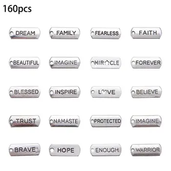 

Word Charms Pendants Engraved Motivational Charms Pendants for DIY Necklaces