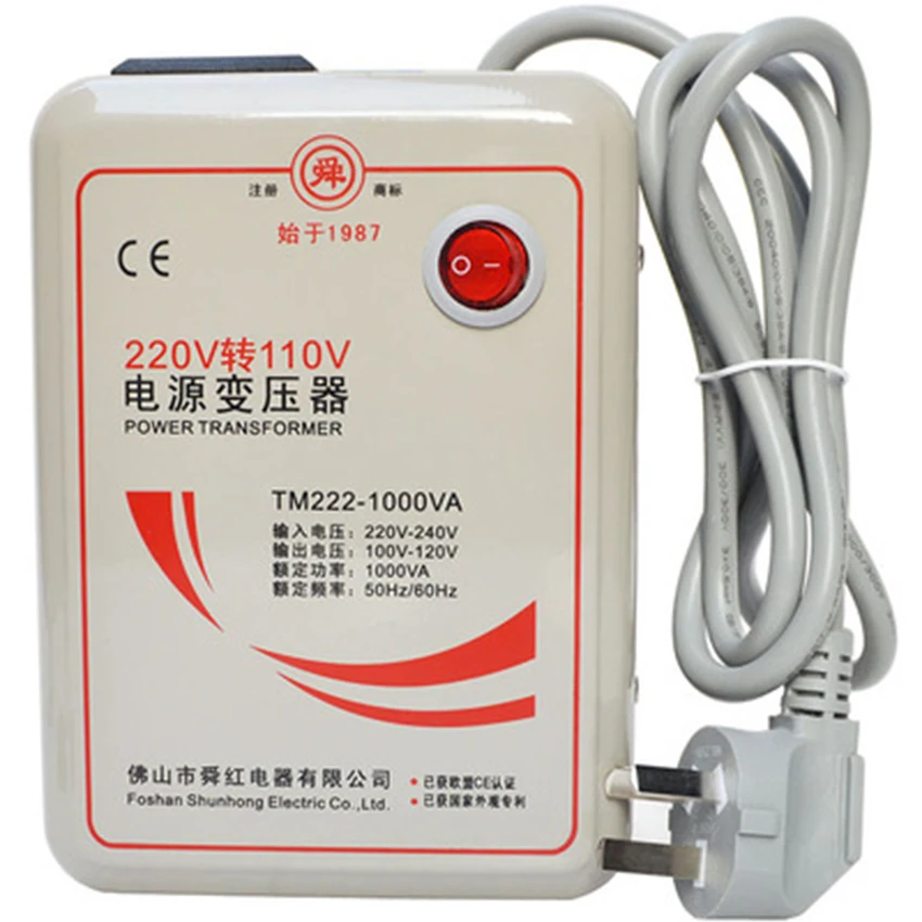 1000w 1 kva понижающий трансформатор преобразователя напряжения 220 v-240 V до 110 v-120 V