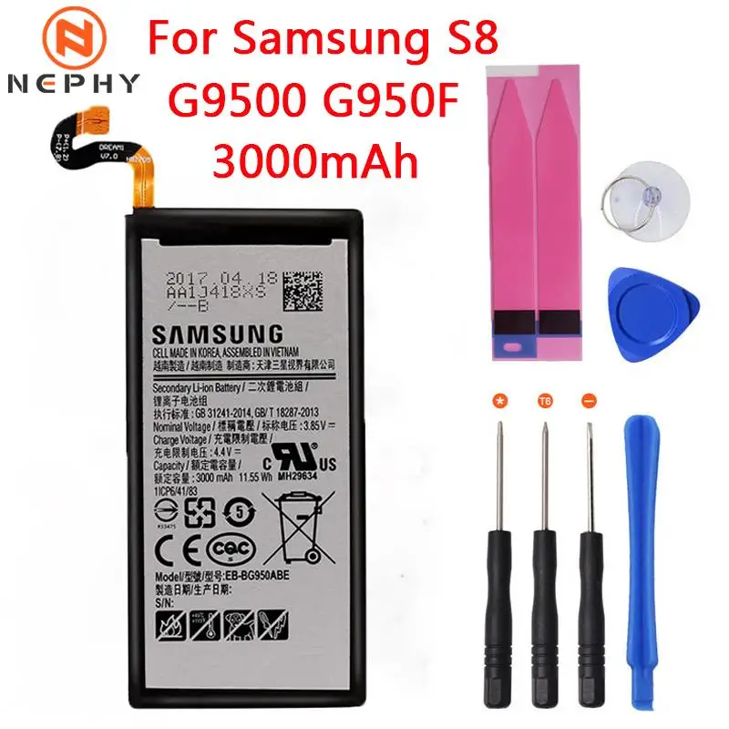 Батарея для samsung Galaxy S9 S8 плюс S7 S6 S8Plus G920F G930F G950F G955F SM-G960F заменить Мобильная батарея для телефона инструменты
