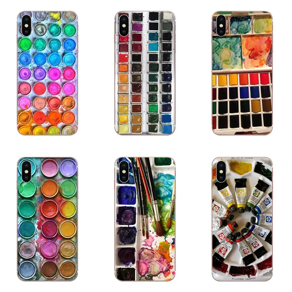 

For Huawei P7 P8 P9 P10 P20 P30 Lite Mini Plus Pro Y9 Prime P Smart Z 2018 2019 Soft TPU Coque Case Watercolor Paint Set Palette