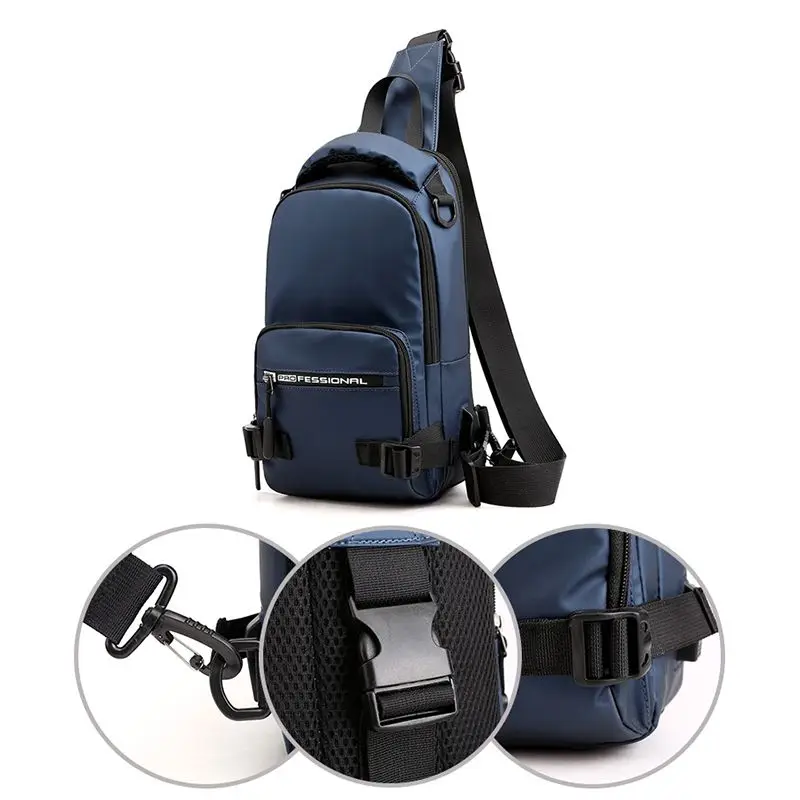 Usb Charging Chest Bag Nylon Backpack Small Multi-Function Messenger Shoulder Bag Casual Men Bag