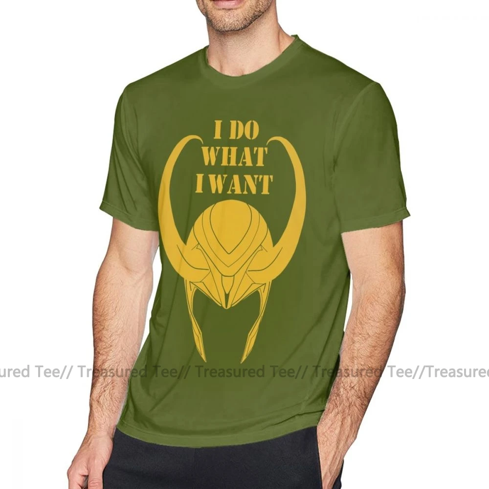 Футболка Loki, футболка I Do What I Want, футболка с коротким рукавом и принтом, Мужская Базовая хлопковая Милая футболка 5x - Цвет: Army Green